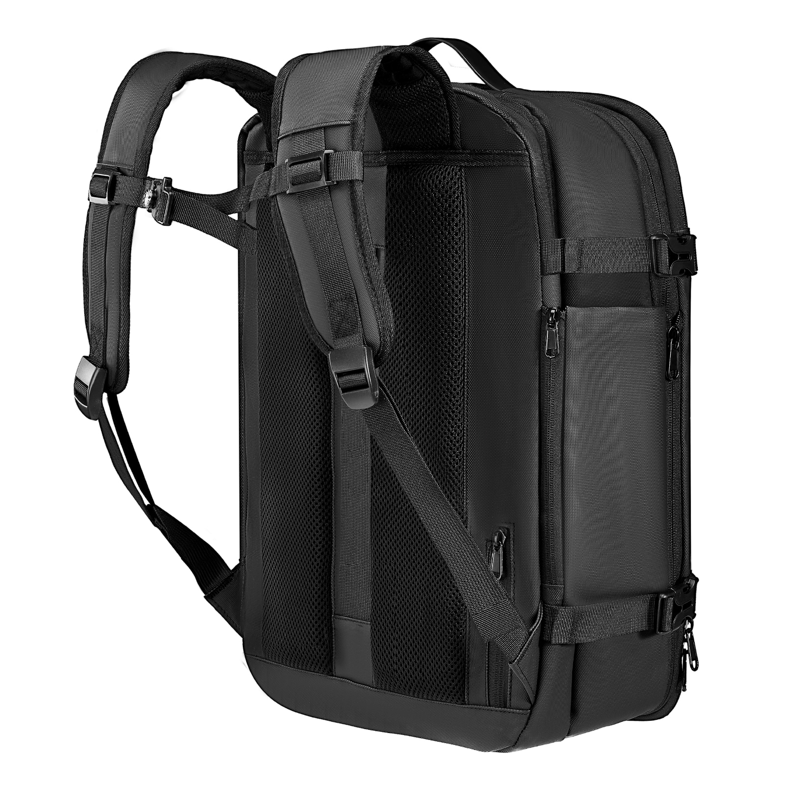 Vacuum Travel Backpack With Tsa Lock Expandable Carry On Bag Black_voghion.com